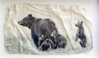 399 + 3 (Bear With Three Cubs) (Small) by Pete Zaluzec