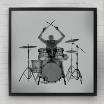 Drummin' Black and White (Lenticular) by Nick Veasey