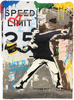 Banksy Thrower by Mr Brainwash