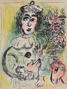 The Clown with Flowers by Marc Chagall