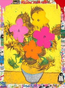 Flower and Sun by Mr Brainwash