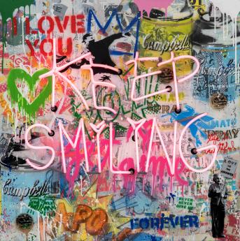 Keep Smiling by Mr Brainwash