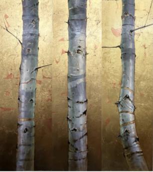 Golden Aspen Triptych by Peter Colby Myer